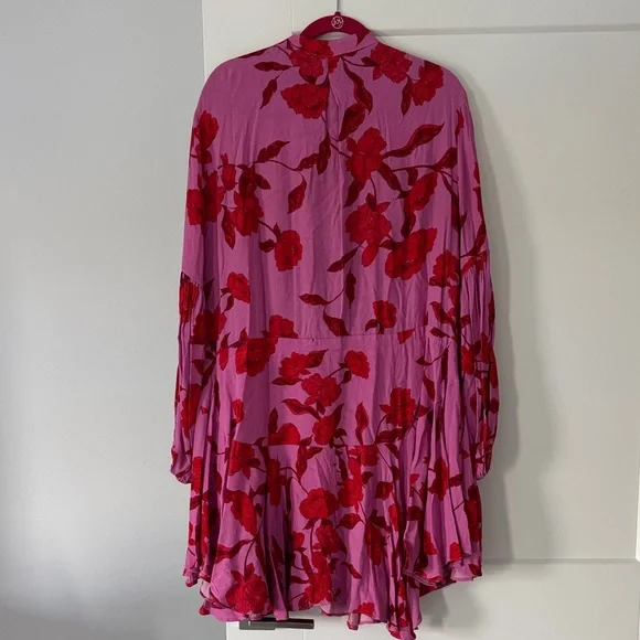 Karlie Red and Pink Long Sleeve Dress - Picture 3 of 4